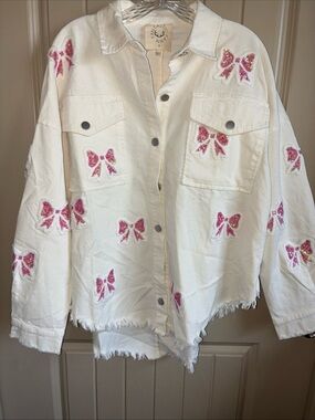 Fantastic Fawn White Corduroy Button Jacket
